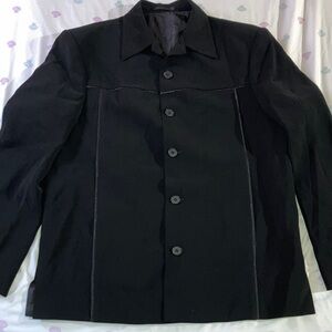 Initial Men's Classic Black Shirt Jacket
